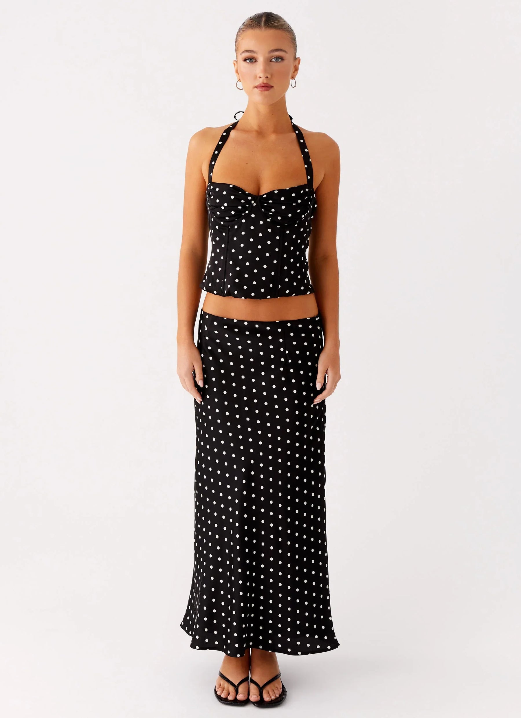 Breanne Top - Black Polka Dot
