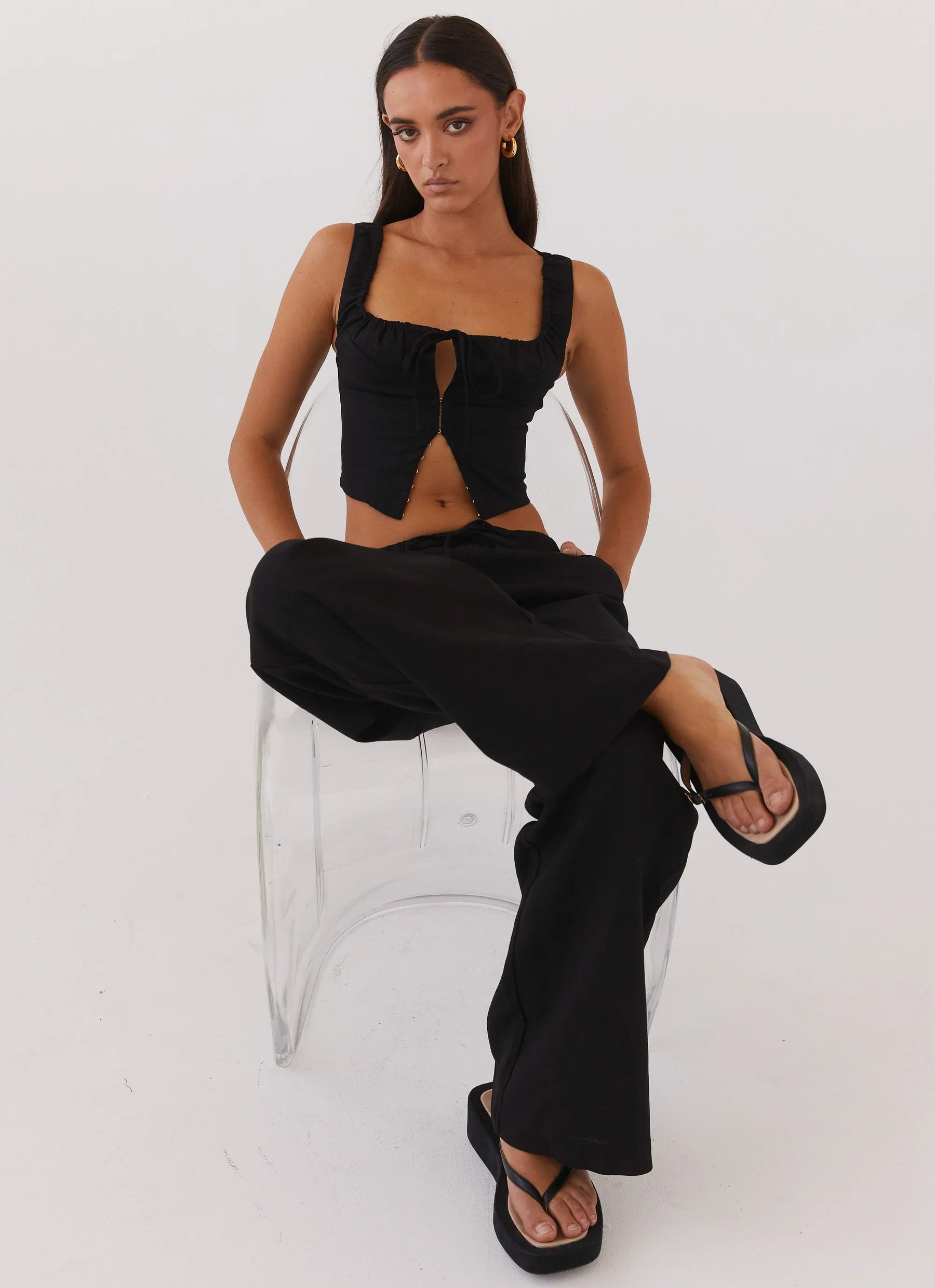 Take Me Away Corset Top - Black