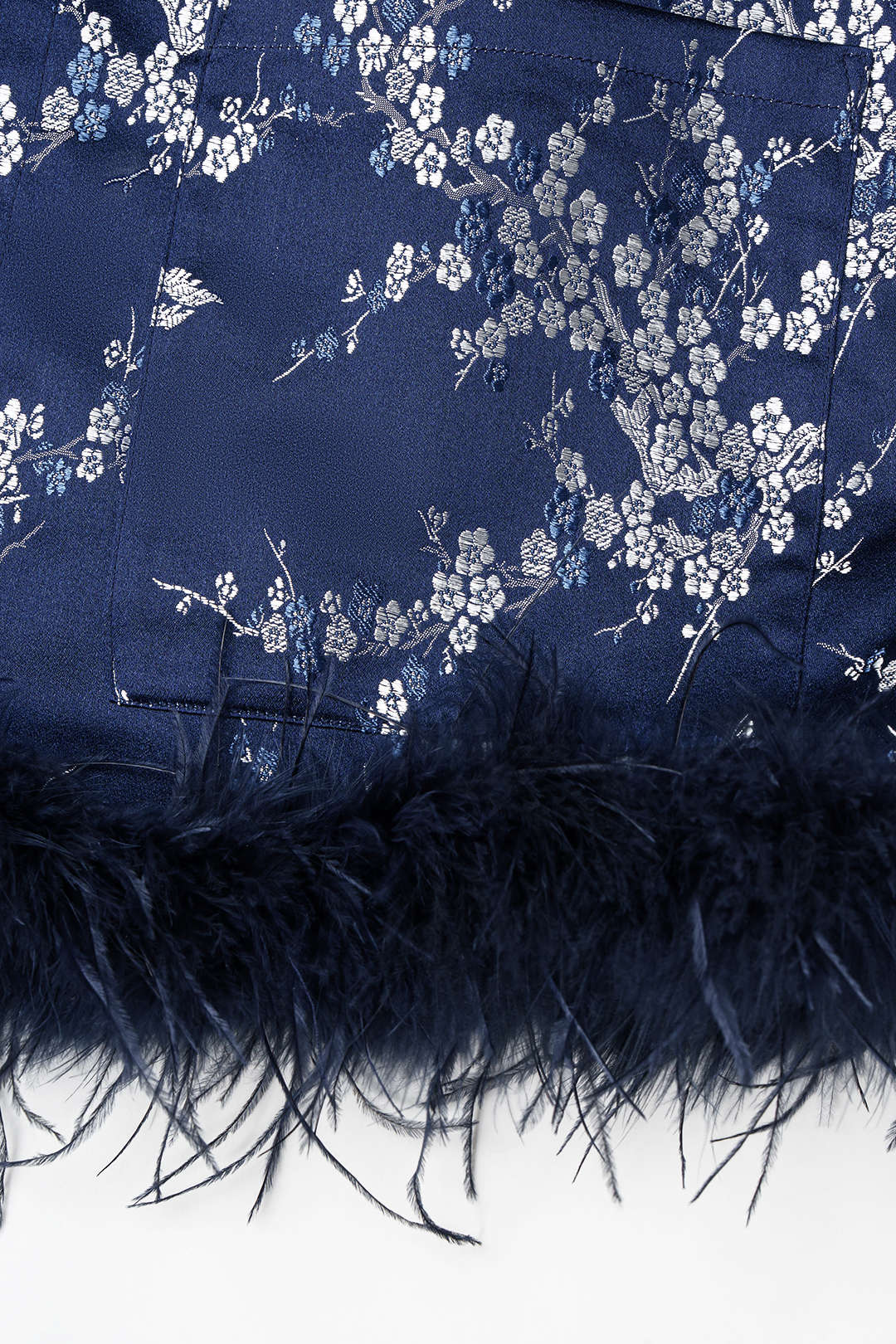 Embroidery Patchwork Faux Fur Mini Skirt