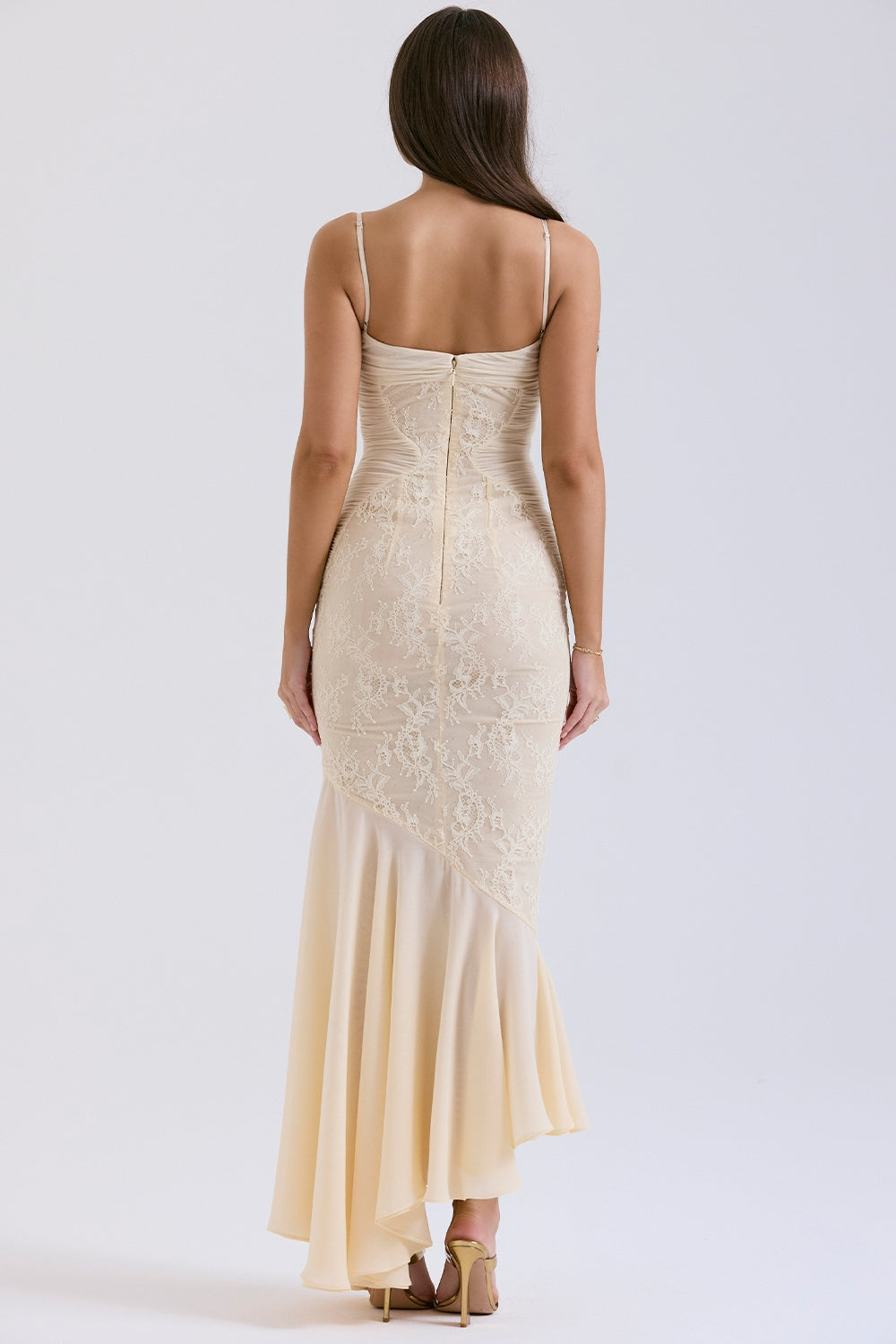 vanilla chiffon & lace gown