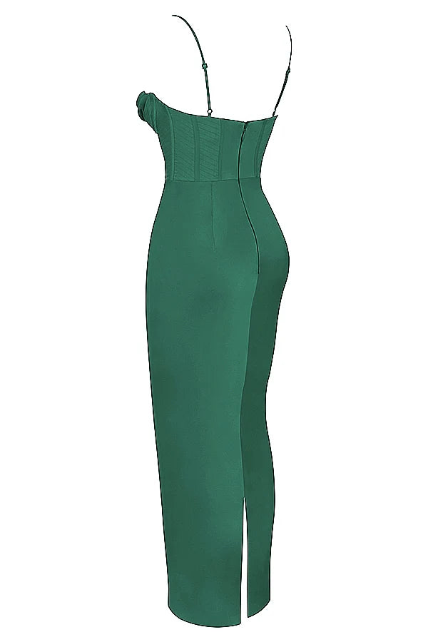 forest corset maxi dress