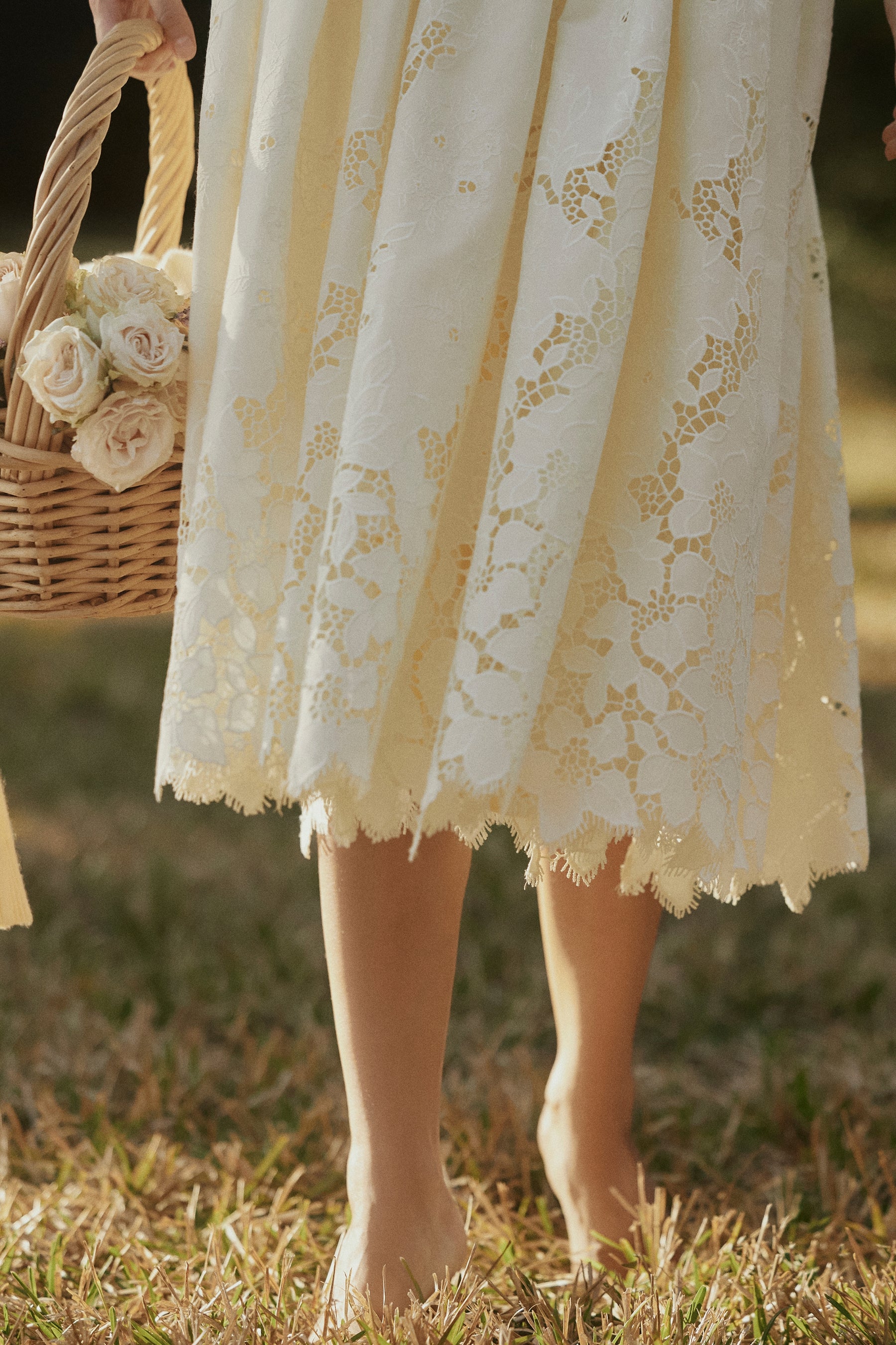 lemon custom lace + broderie anglaise midi sundress