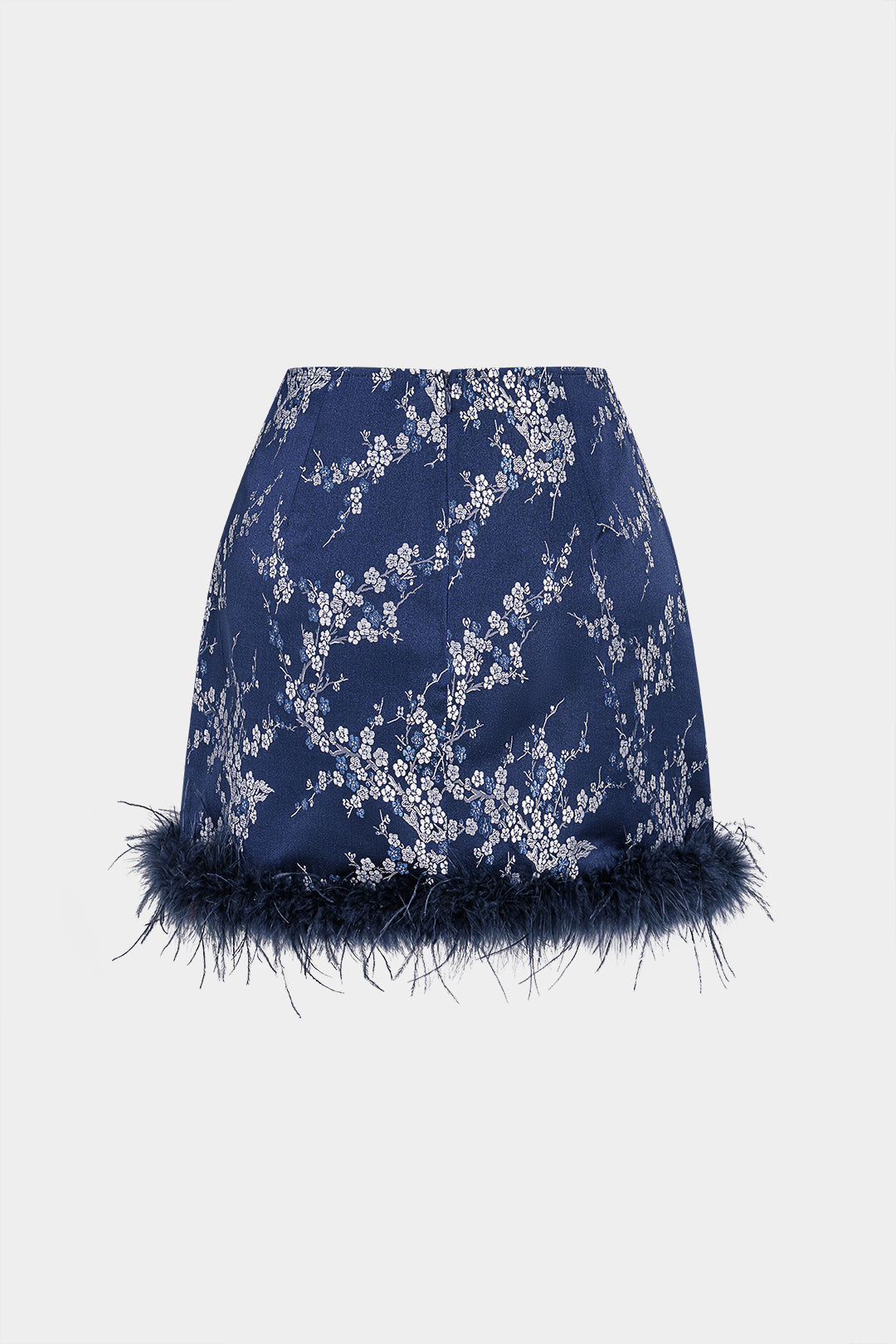 Embroidery Patchwork Faux Fur Mini Skirt