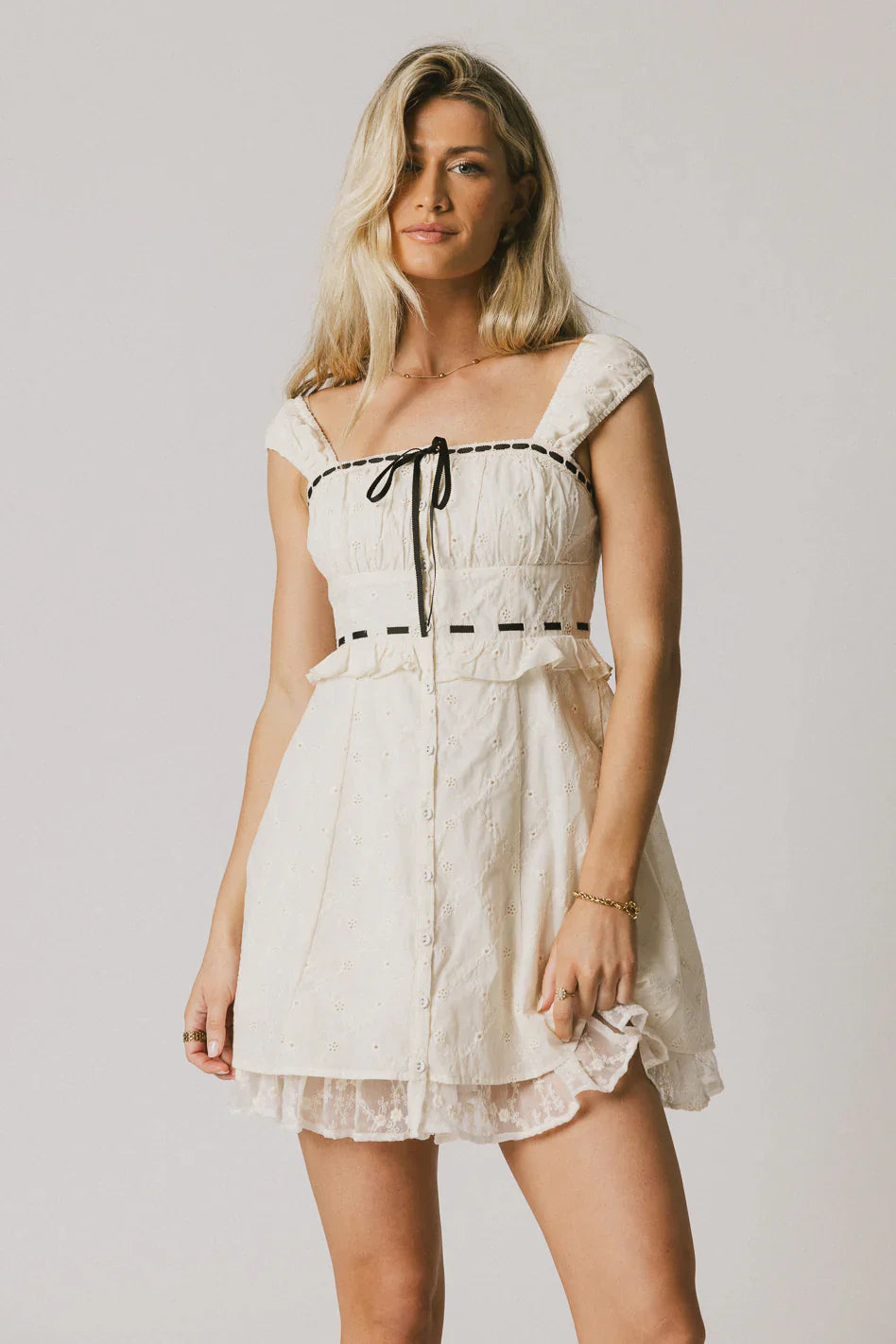 Teddie Embroidered Mini Dress