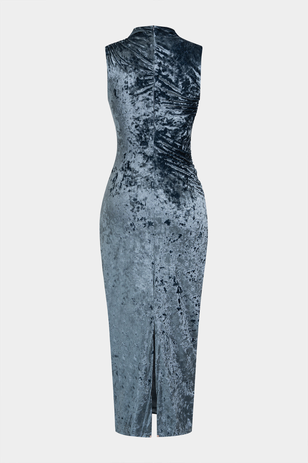 Velvet Ruched Sleeveless Maxi Dress
