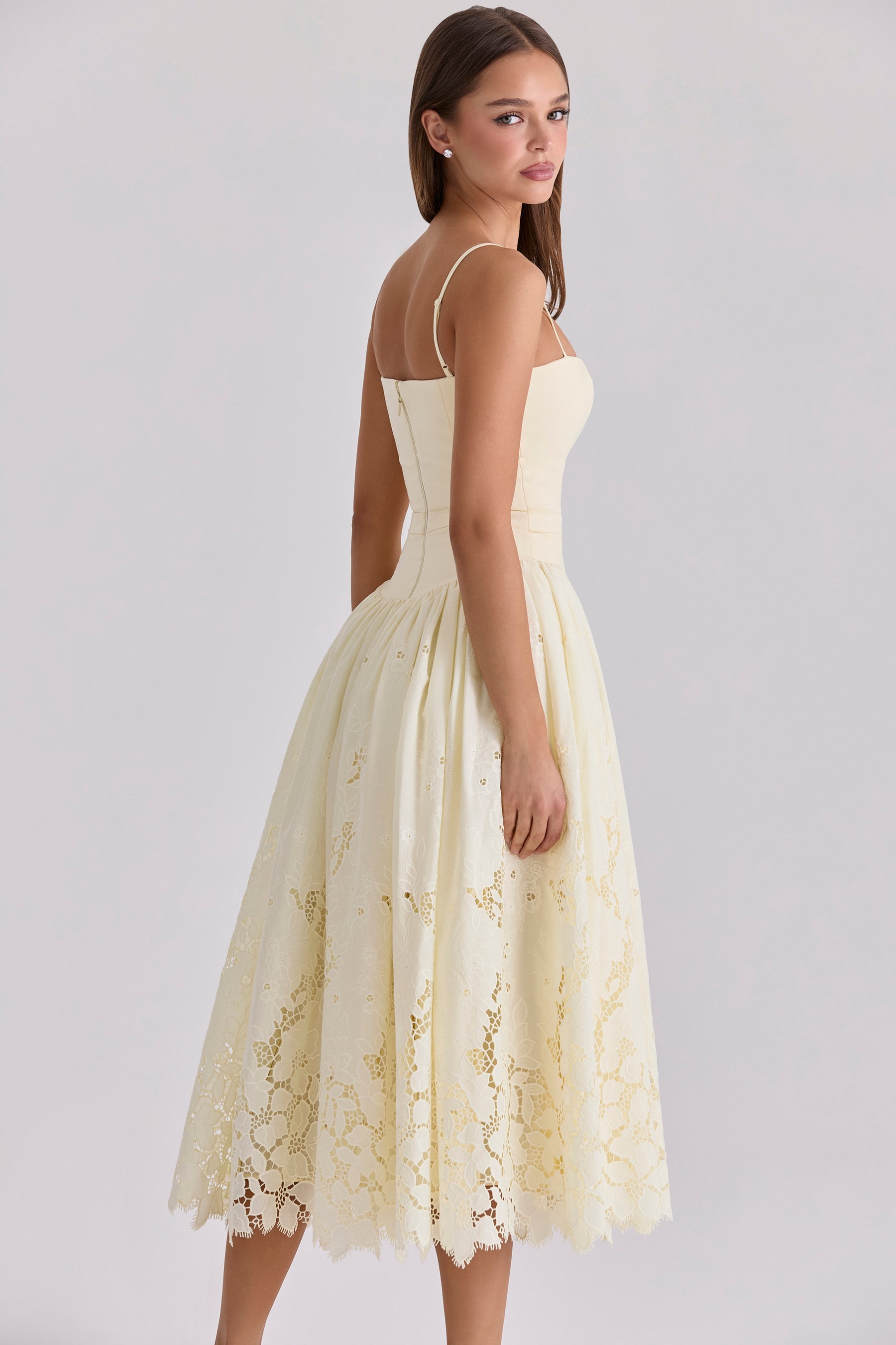 lemon custom lace + broderie anglaise midi sundress