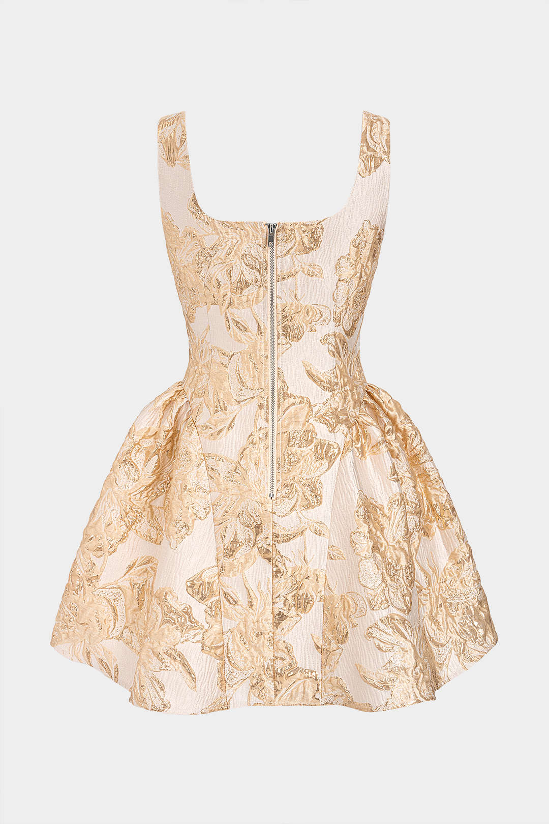 Floral Print Square Neck Ruched Sleeveless Mini Dress