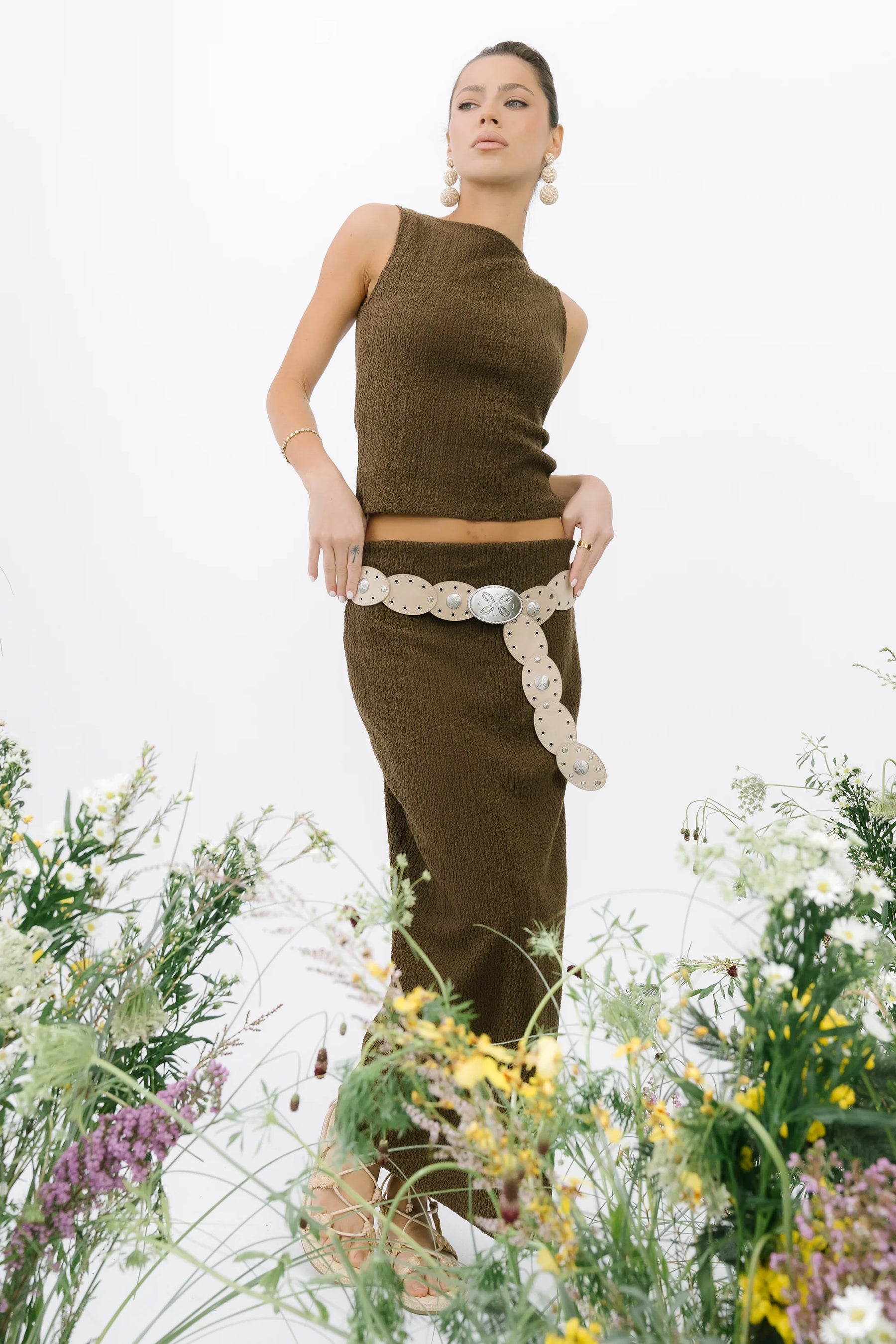 Opal Textured Top in Brown