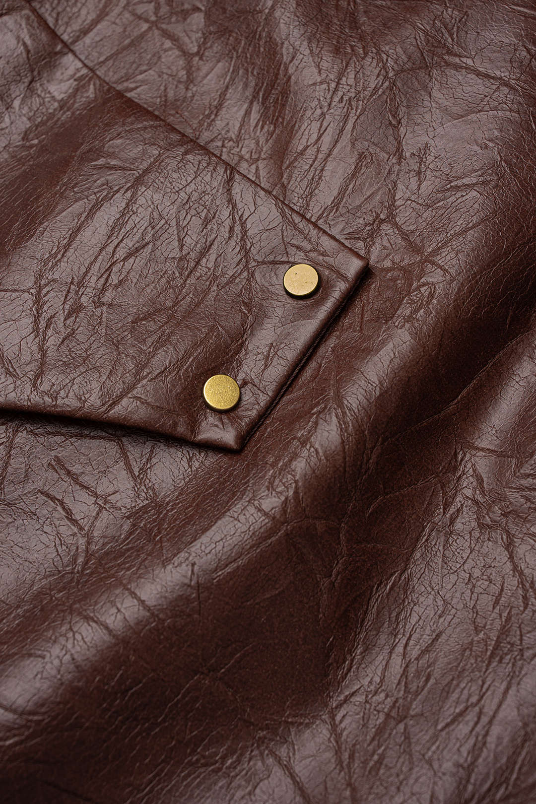 Faux Leather Metallic Asymmetrical Fake Pocket Skirt