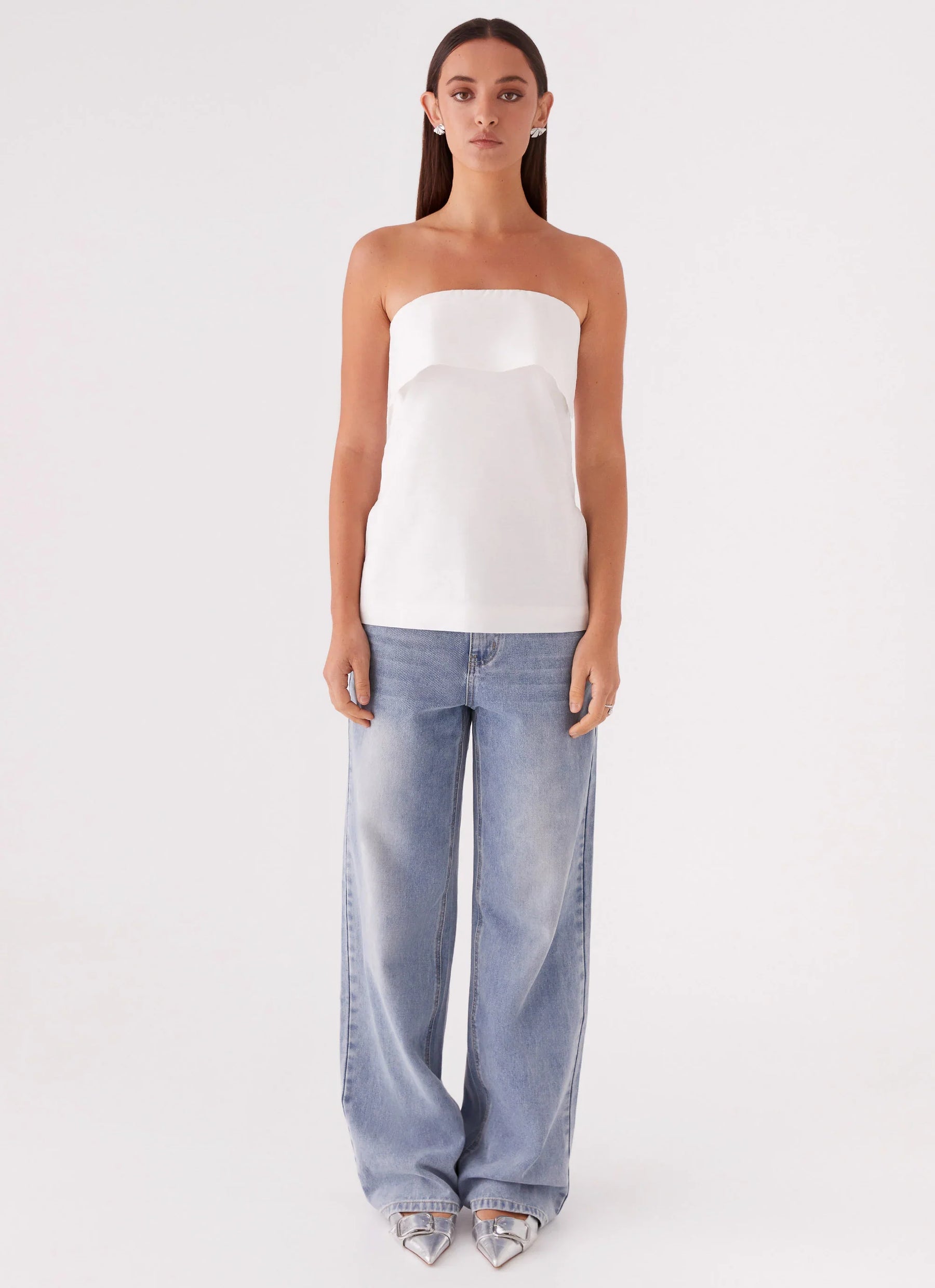 Dalmia Linen Top - White