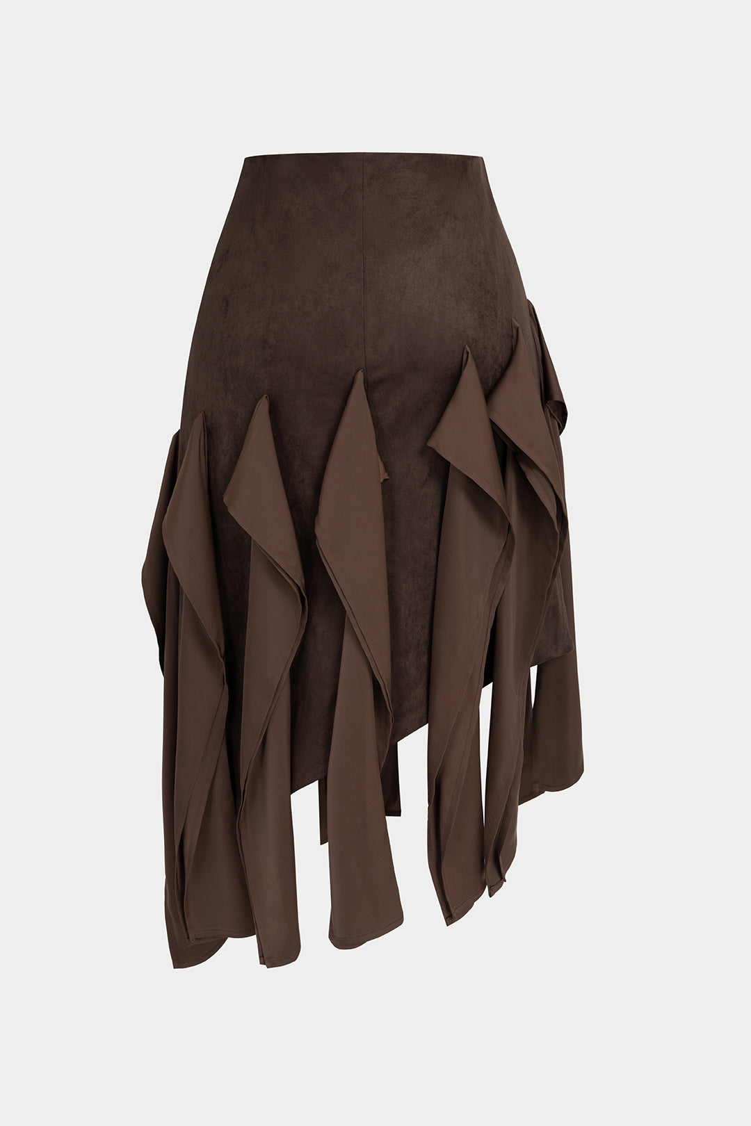 Asymmetrical Ruched Ruffle Skirt