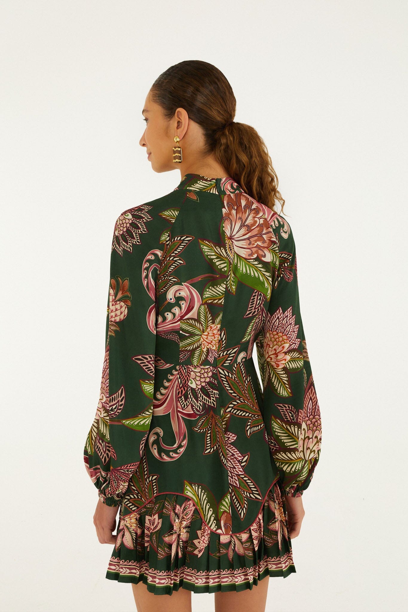Arabesque Paradise Floral Ruffled Hem Mini Dress
