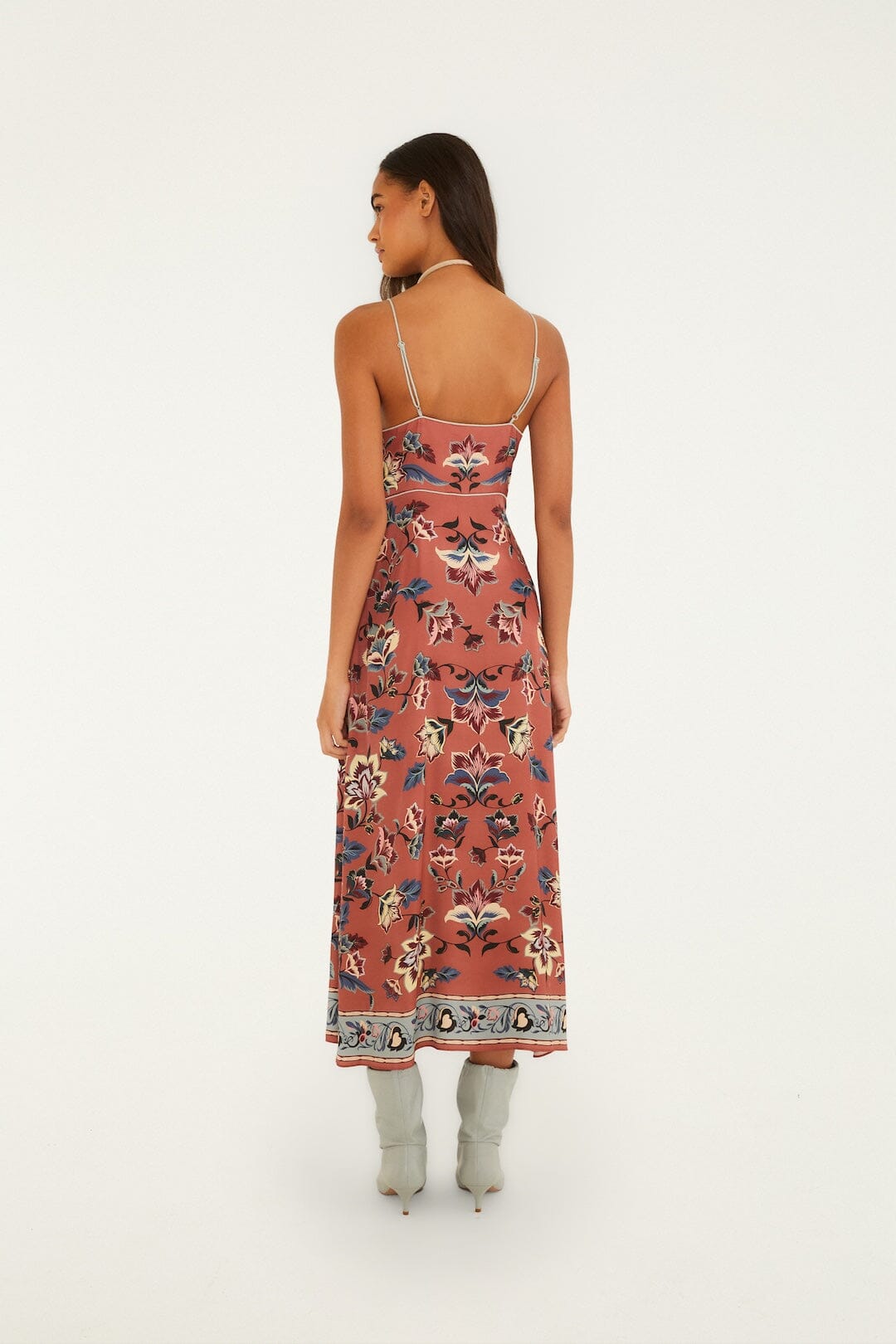 Floral Beauty Tapestry Sleeveless Slip Maxi Dress
