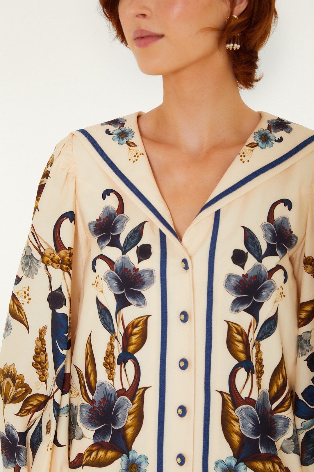 Golden Nature Lapel Buttoned Mini Dress