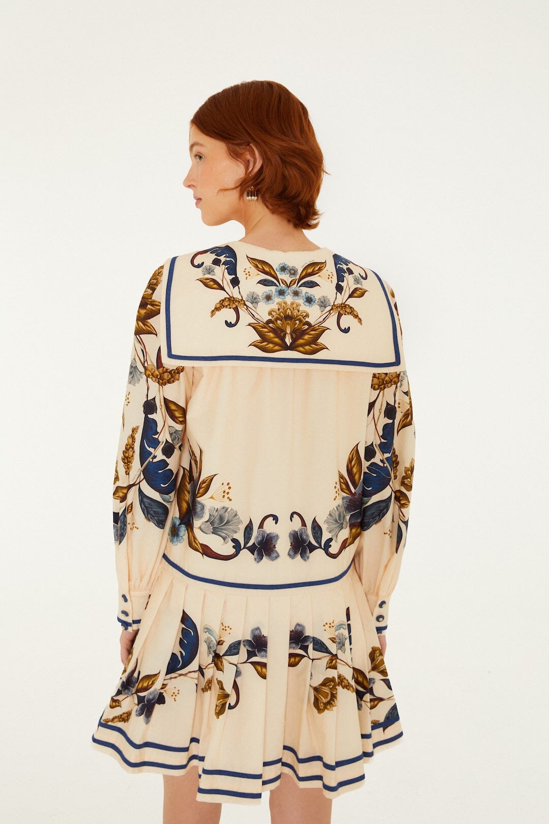 Golden Nature Lapel Buttoned Mini Dress
