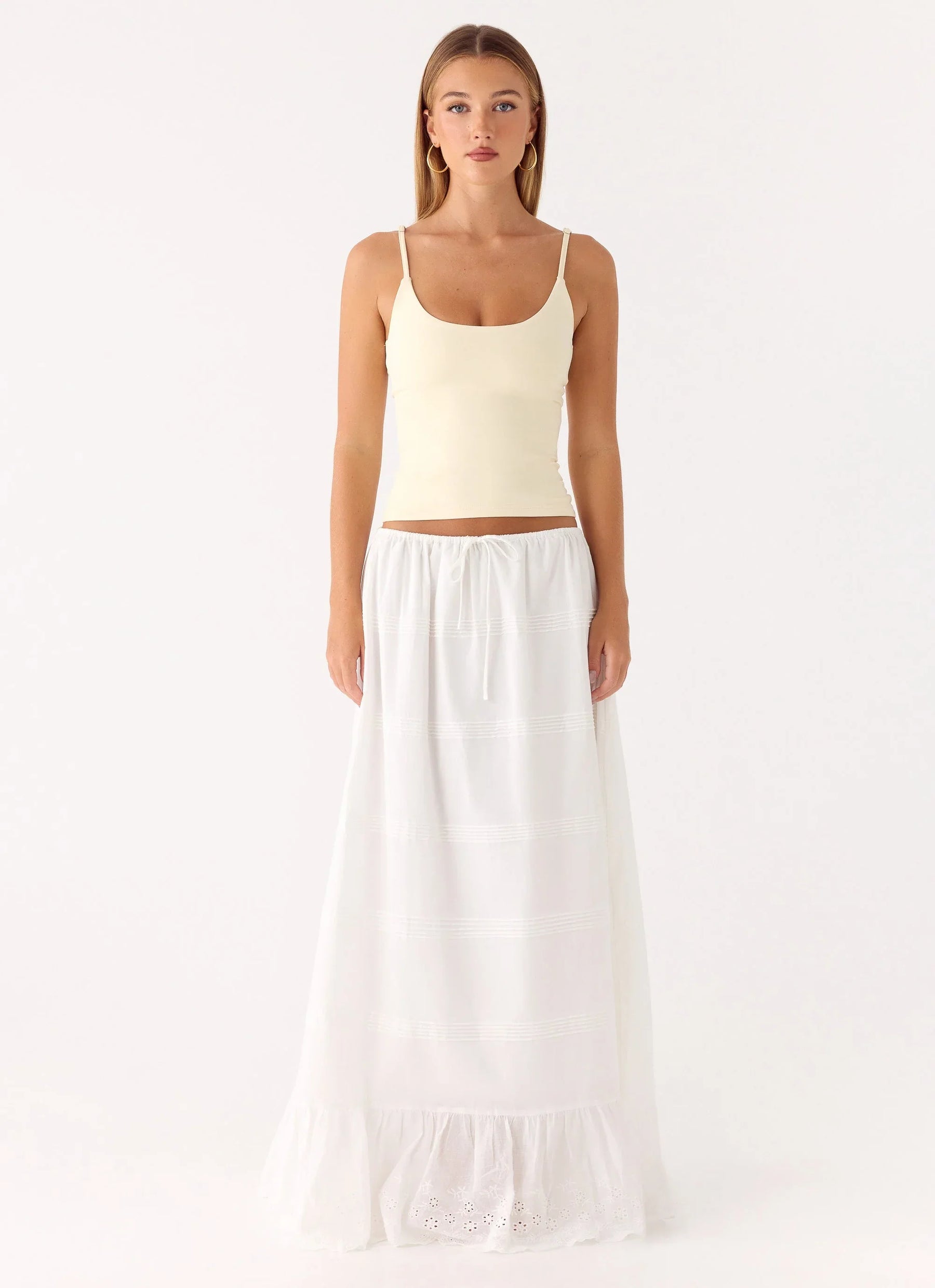 Lior Cotton Maxi Skirt - White