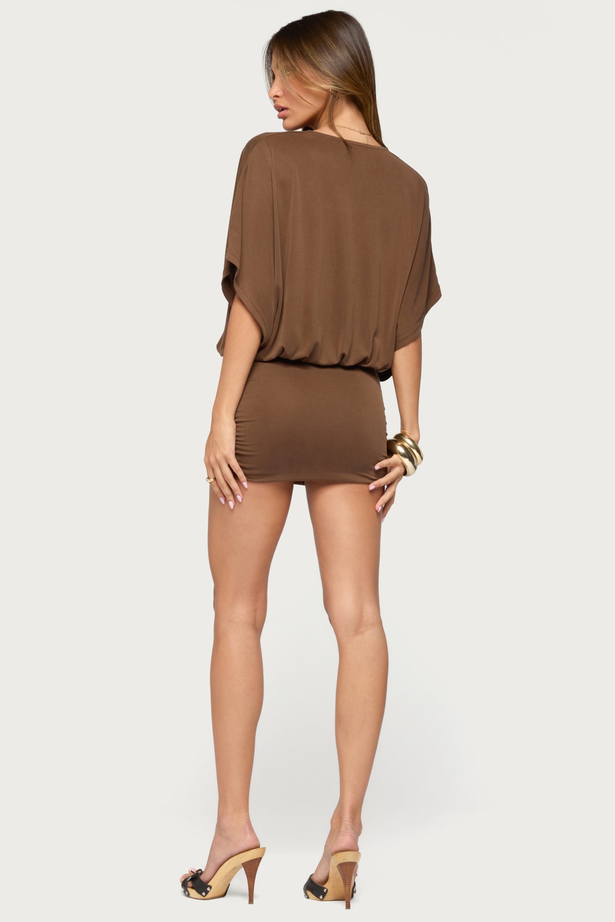 Jella Plunge V Neck Mini Dress